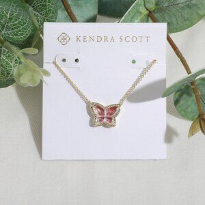 Kendra Scott Lillia Butterfly Gold Dichroic Glass Necklace